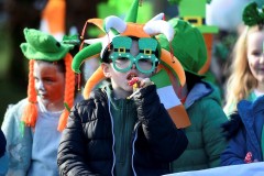 Junior infant pupil Lewis O'Suilleabhain taking part in the school parade on Wednesday. 
 The  Cork City St Patrick's Day parade sets off at 1pm on Thursday in the city.
Pic: Larry Cummins.
St Patrick's Day parade in Tory Top Park by pupils from Gaelscoil An Teaghlaigh Naofa, Ballyphehane, Cork City.
/ Baile Feithean Co Chorcai ,Cork City on Wednesday morning.